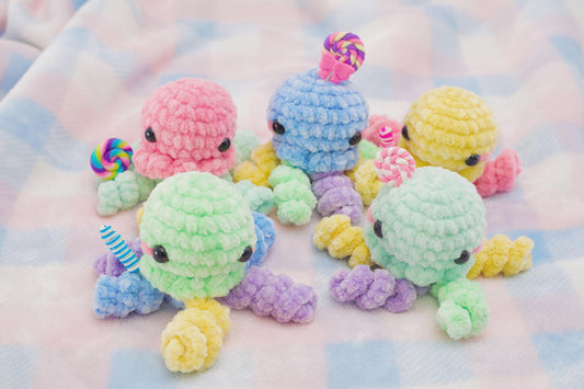 Angry Rainbow Jellyfish Keychain Crochet