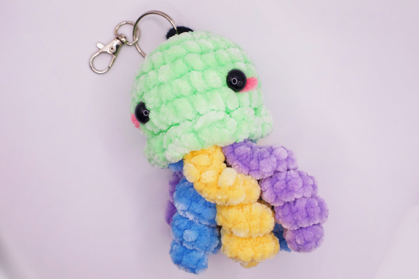 Angry Rainbow Jellyfish Keychain Crochet