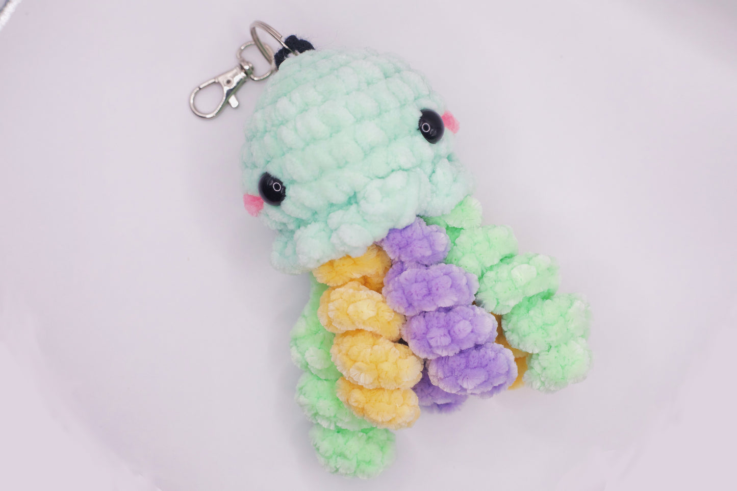 Angry Rainbow Jellyfish Keychain Crochet