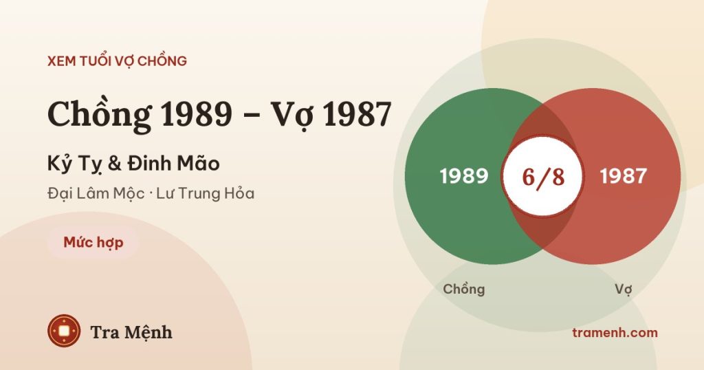 Chồng 1989 vợ 1987 có hợp không? Xem tuổi Kỷ Tỵ và Đinh Mão