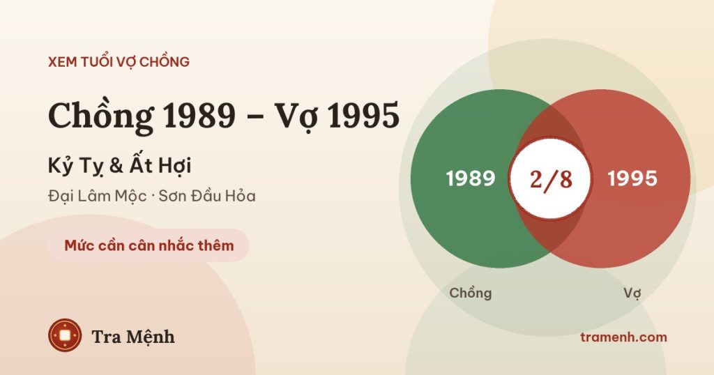 Chồng 1989 vợ 1995 có hợp không? Xem tuổi Kỷ Tỵ và Ất Hợi