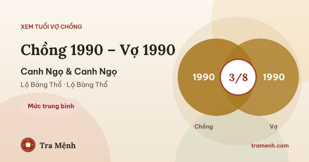 Chồng 1990 vợ 1990 có hợp không? Xem tuổi Canh Ngọ và Canh Ngọ