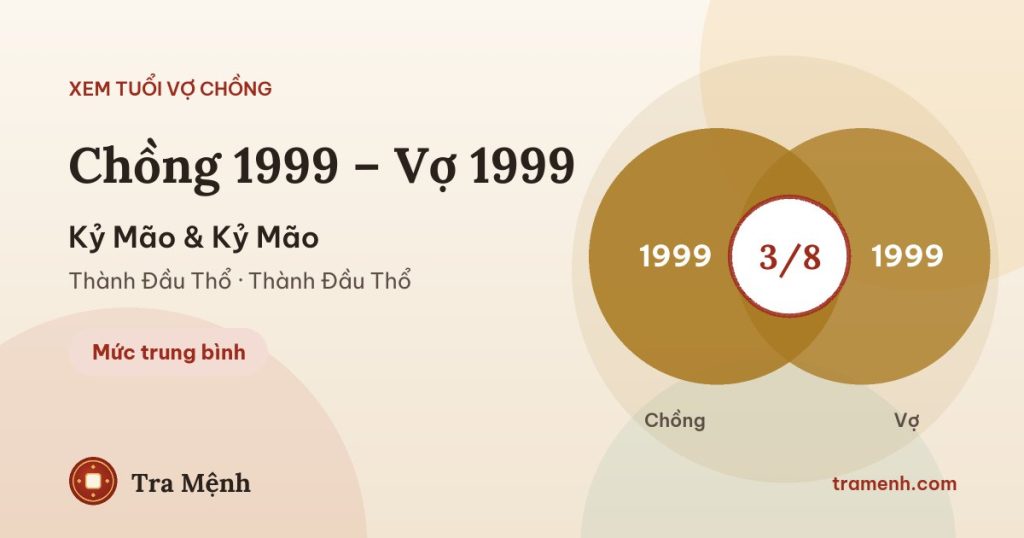 Chồng 1999 vợ 1999 có hợp không? Xem tuổi Kỷ Mão và Kỷ Mão