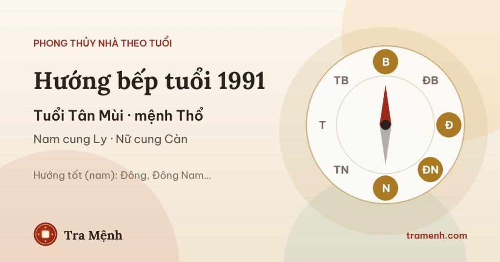 Tuổi Tân Mùi 1991 hợp hướng bếp nào