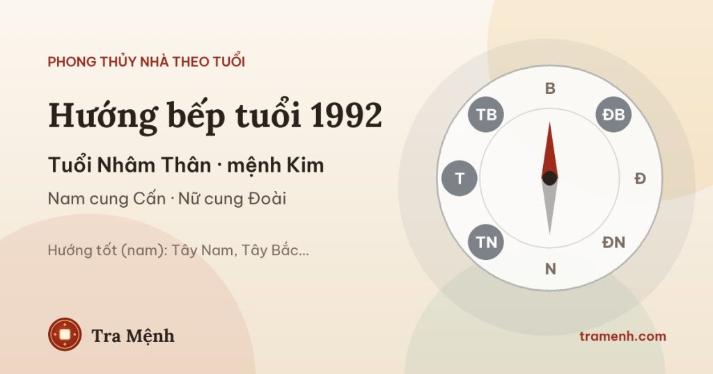 Tuổi Nhâm Thân 1992 hợp hướng bếp nào