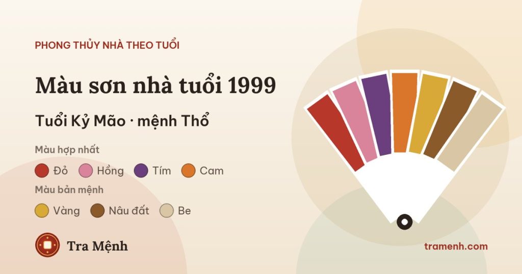 Sinh năm 1999 sơn nhà màu gì hợp phong thủy