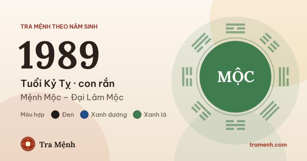 Sinh năm 1989 mệnh gì? Tuổi Kỷ Tỵ hợp màu gì, hướng nào